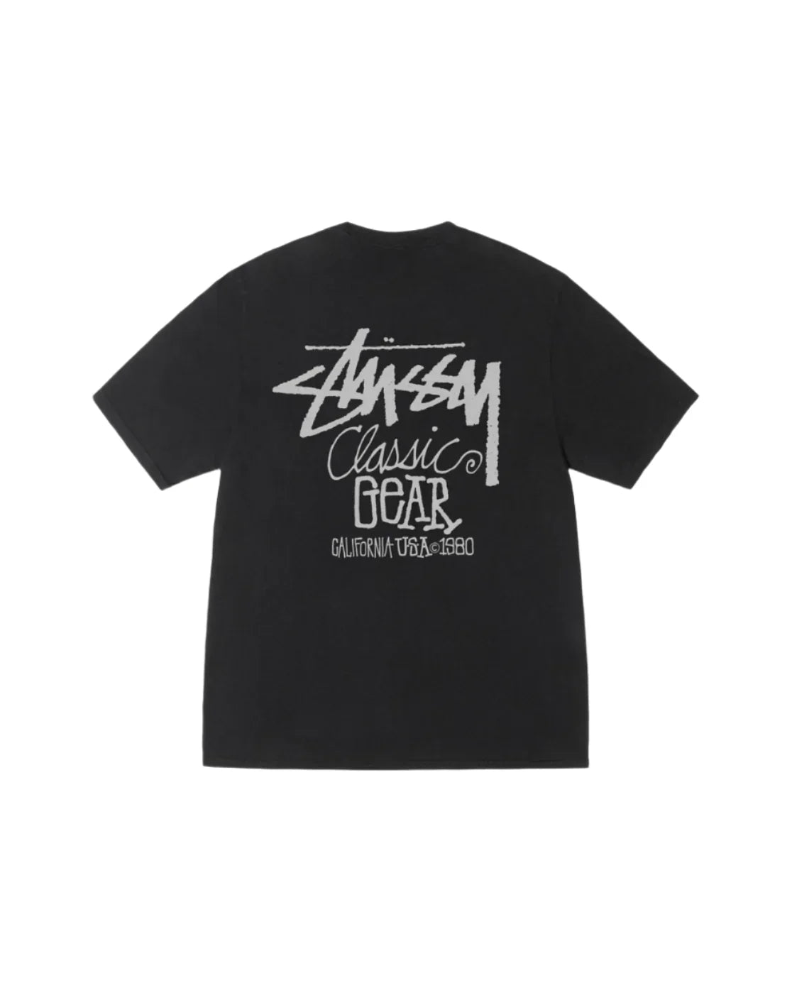 Stussy Men's Classic Gear Pigment Dyed T-Shirt Black