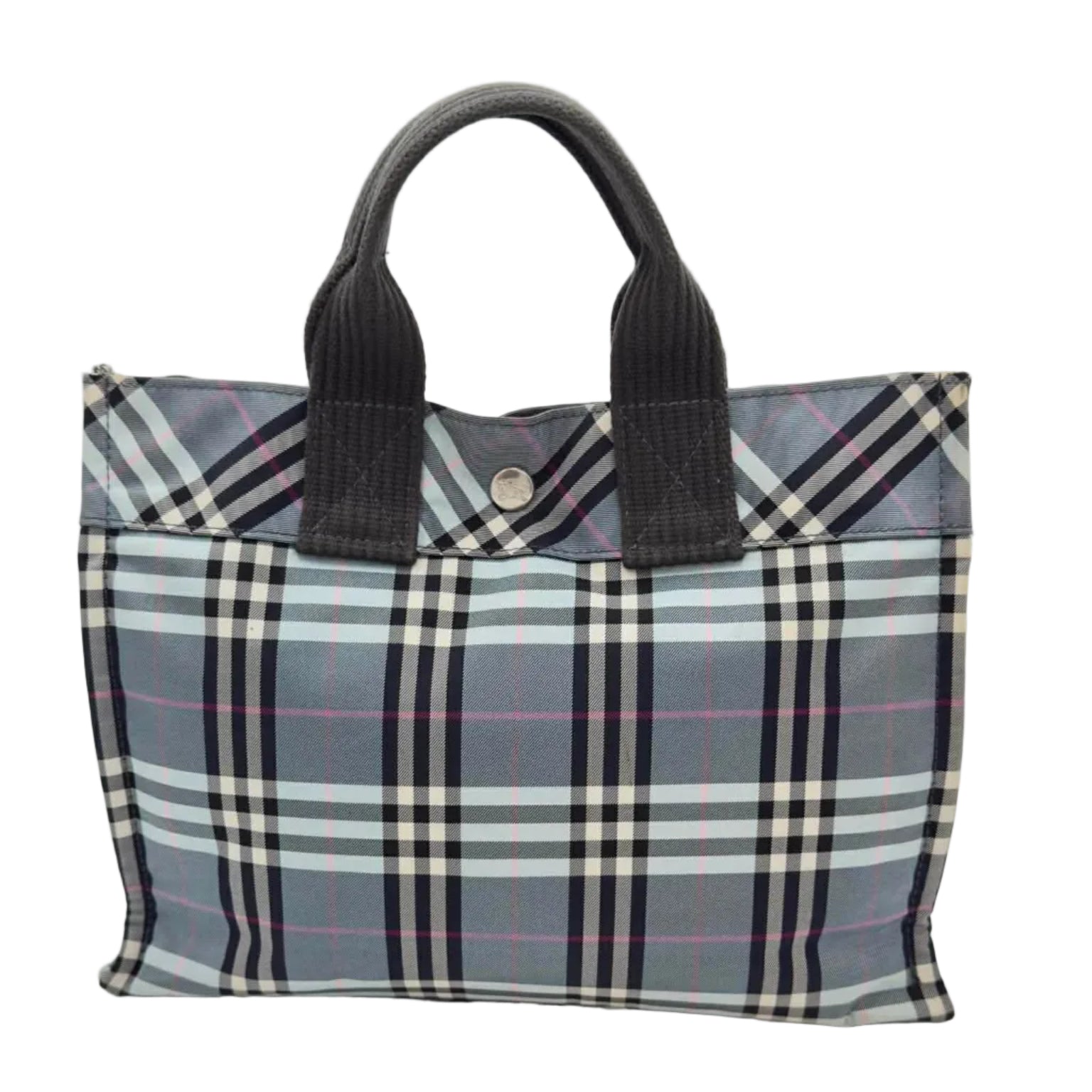 バッグ BURBERRY BLUE LABEL Mini Tote Bag Nova Burberry Blue Label Nova Check Mini Tote Bag in Light Bue Canvas (preo