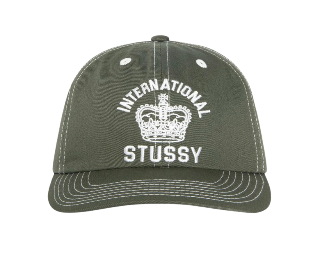 Stussy MD INT. Crown Strapback Cap Dark Olive