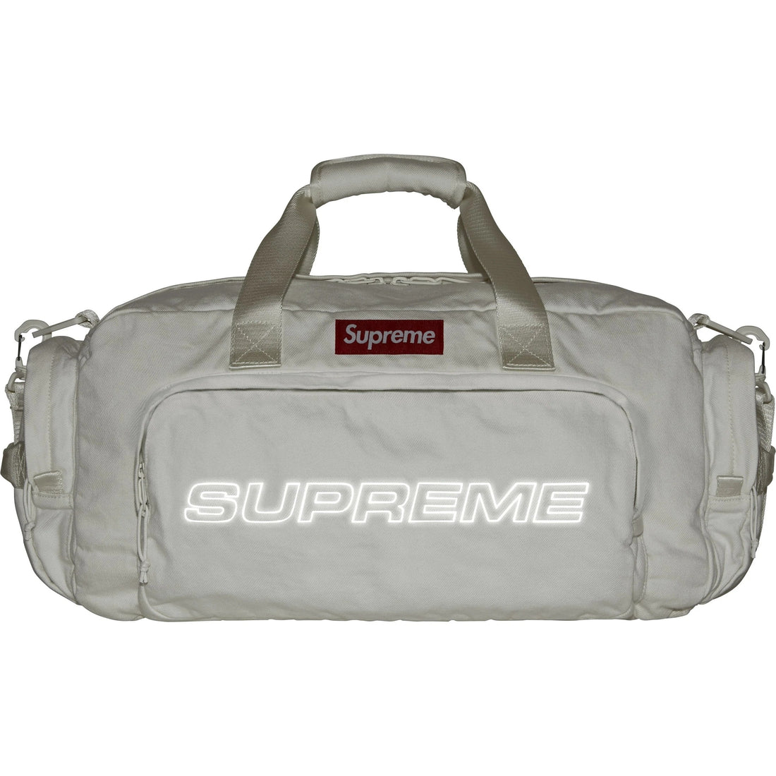 Supreme Denim Duffle Bag White