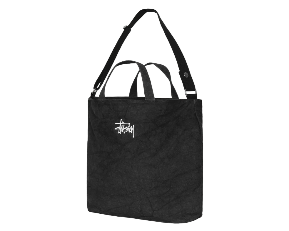 Stussy Canvas Crossbody Bag Washed Black