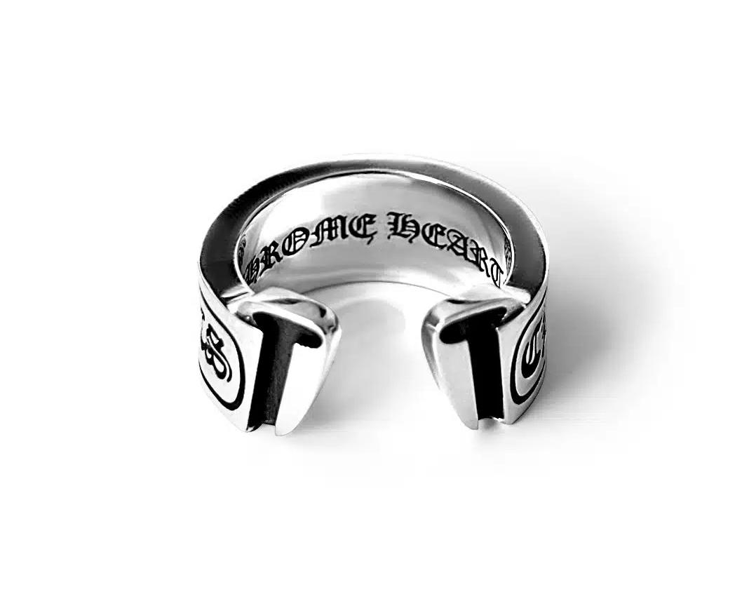 Chrome Hearts Large Scroll Label Ring in Sterling Silver (Vintage)