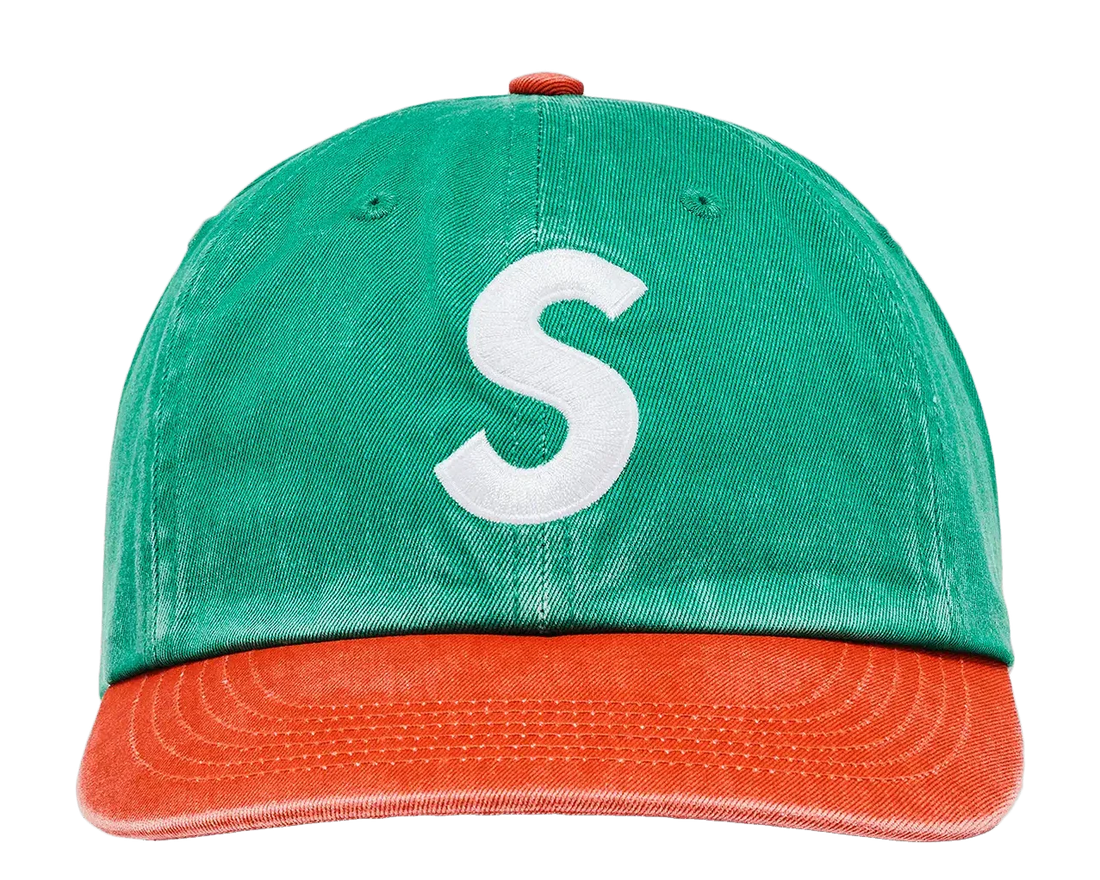 Supreme Pigment Coated 2-Tone S Logo 6-Panel Green