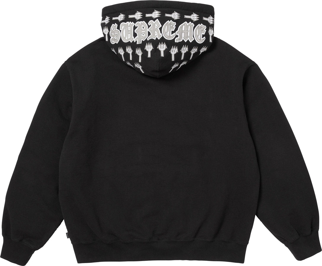 Supreme League Champs Zip Up Hooded Sweatshirt Black