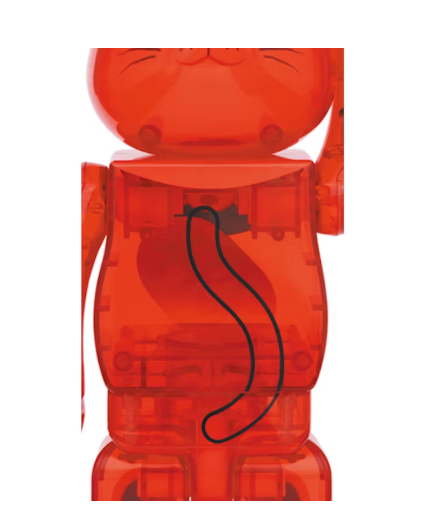 Bearbrick Maneki Neko Plum Transparent 400% Red