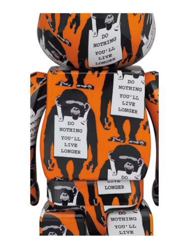 Bearbrick Monkey Sign 100% & 400% Set Orange