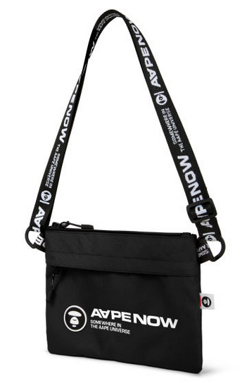 AAPE Moonface patch sacoche bag Black