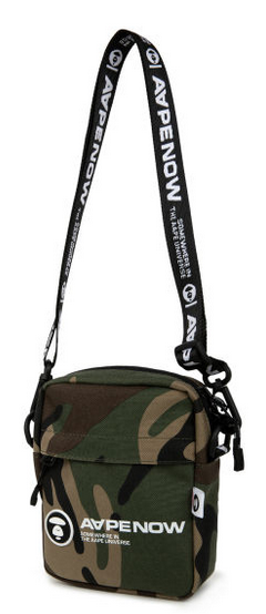 Aape Moonface patch camo crossbody pouch Army Green
