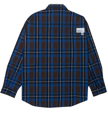 AAPE NOW CHECK LONG SLEEVE SHIRTS BLUE
