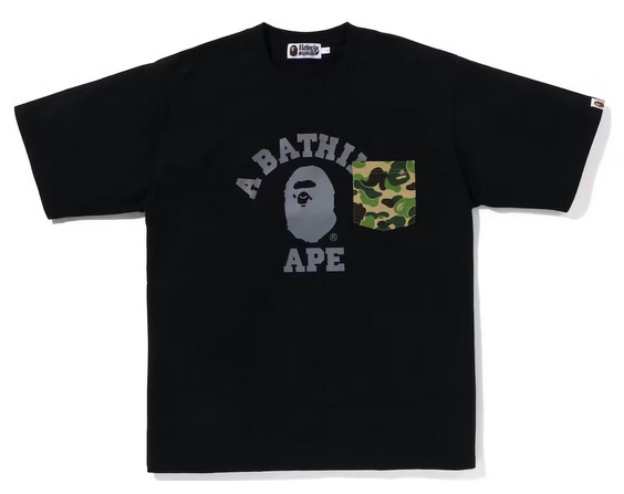 BAPE ABC Camo College Pocket Relaxed Tee (SS23) Black