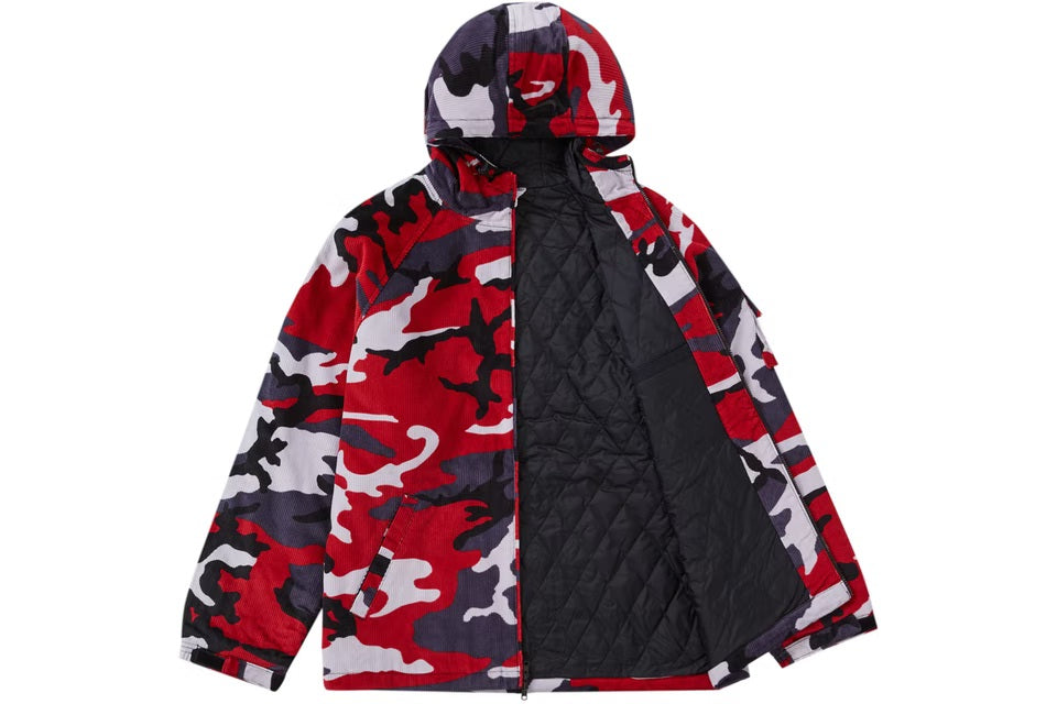Supreme Nike Arc Corduroy Hooded Jacket Red Camo