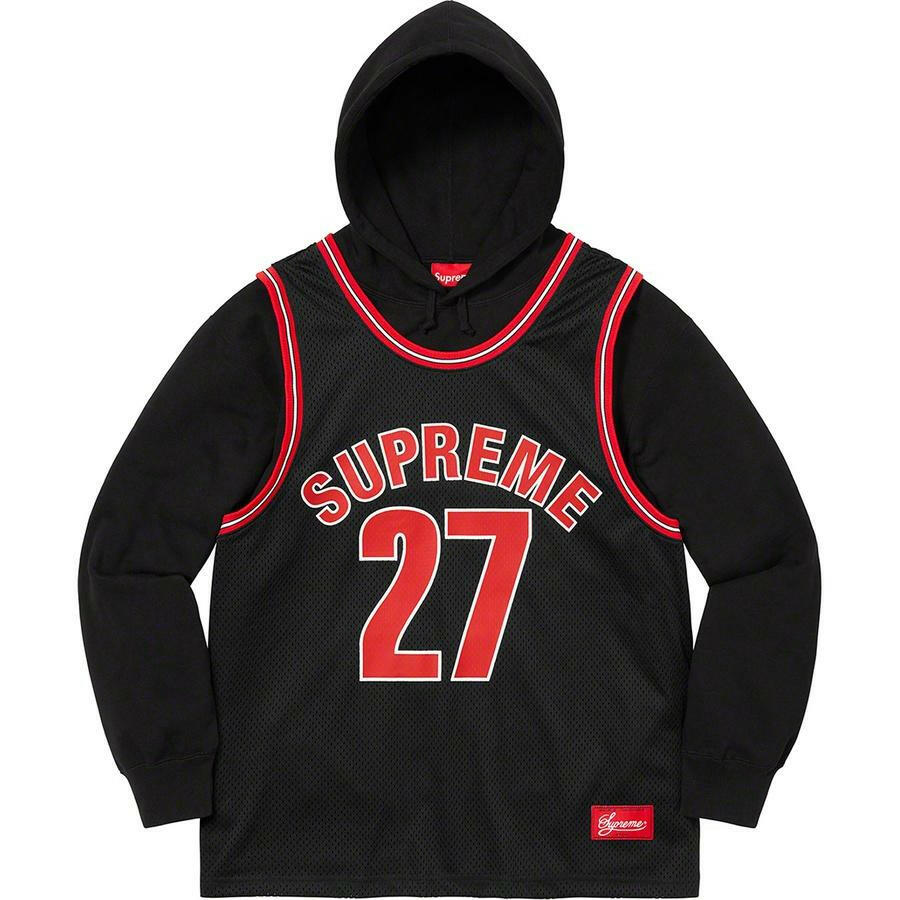 Supreme Basketball Jersey Hooded Sweatshirt Black - Pure Soles PH