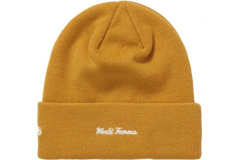 Supreme New Era Box Logo Beanie (FW21) Light Mustard