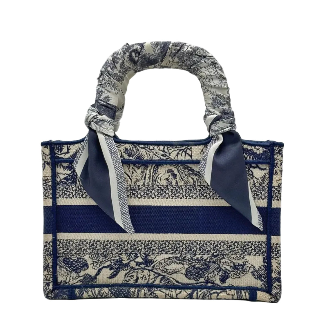 Christian Dior Toile De Jouy Dioriviera Small Book Tote Blue (Like new) H239R6J