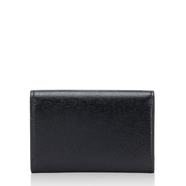 Gucci Calfskin Script Flap Card Case Black (Brandnew)