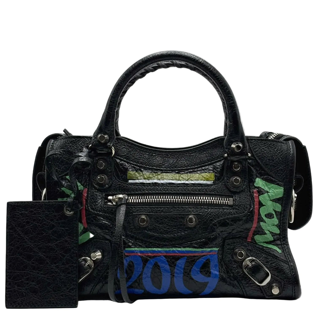 Balenciaga Agneau Arena Graffiti All Over Classic Hardware Mini City Black Multicolor (Like new) G4C7XRT