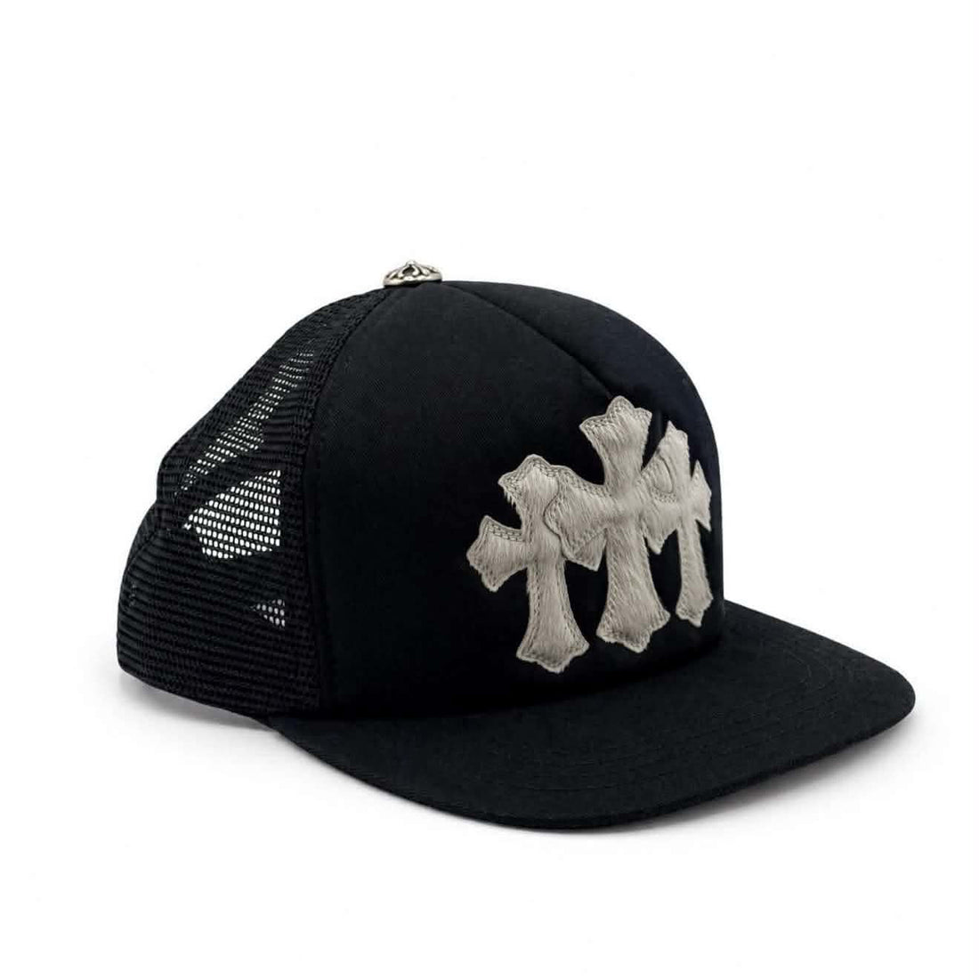 Chrome Hearts Cemetery Calf Hair Trucker Hat Black