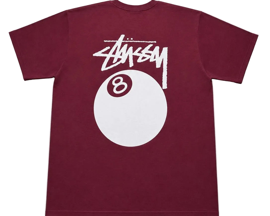 Stussy 8 Ball Pigment Dyed Maroon