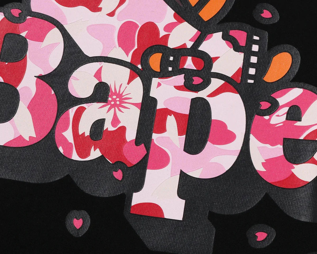 Bape Abc Sakura Camo Milo on BAPE Tee Black