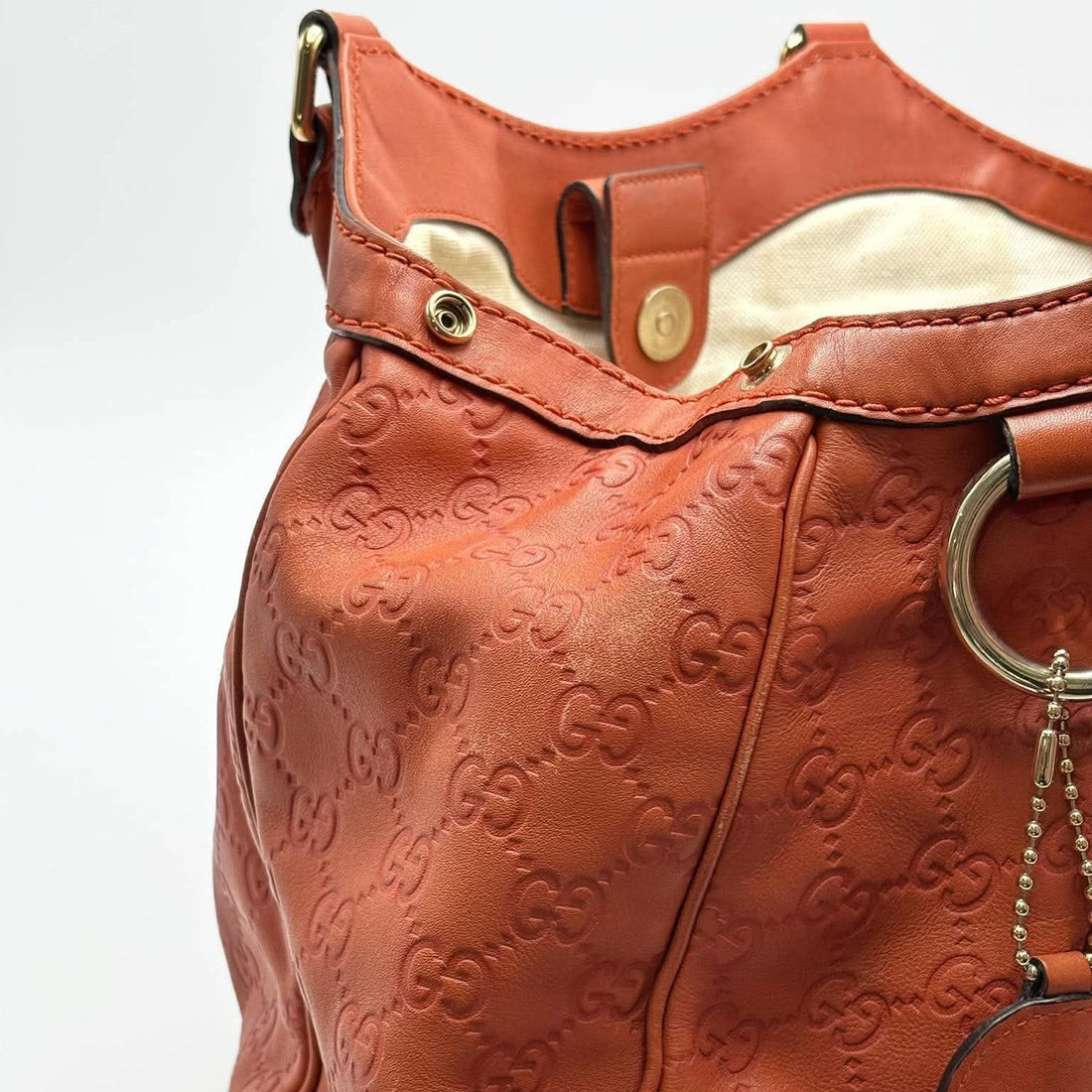 Gucci Orange Guccissima Leather Medium Sukey Tote Bag (Pre-owned)