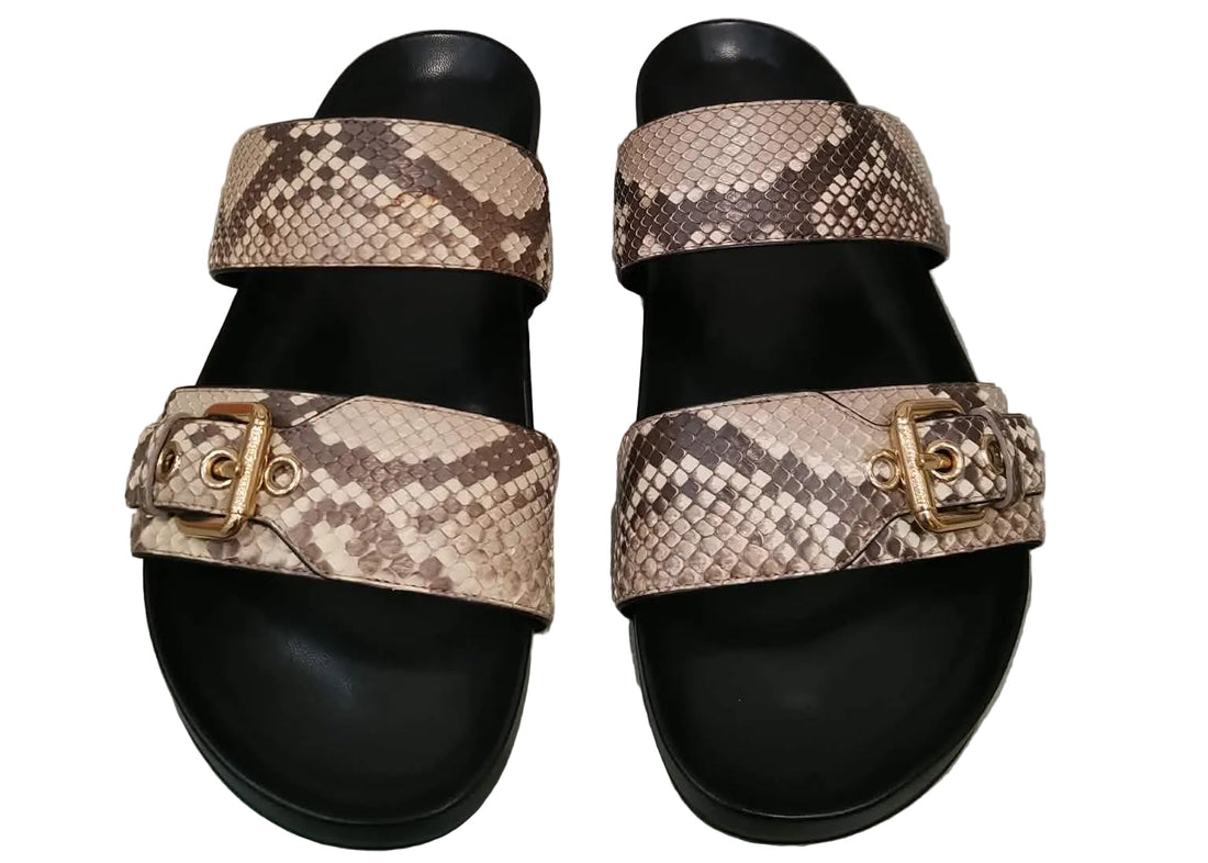 Louis Vuitton Bom Dia Slide Sandals Python
