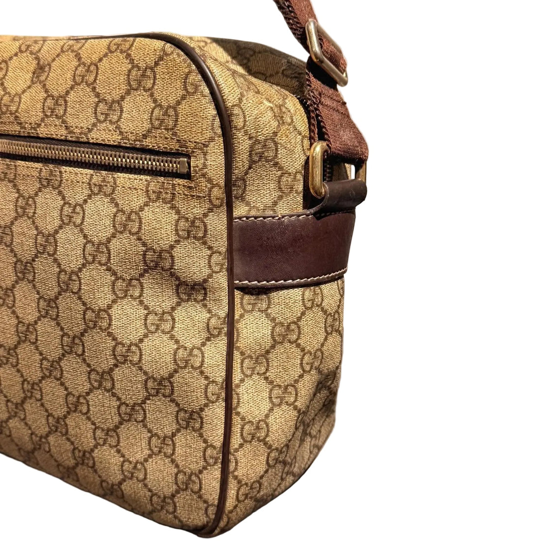 Gucci Beige/Ebony GG Coated Canvas Messenger Bag (Pre-owned)