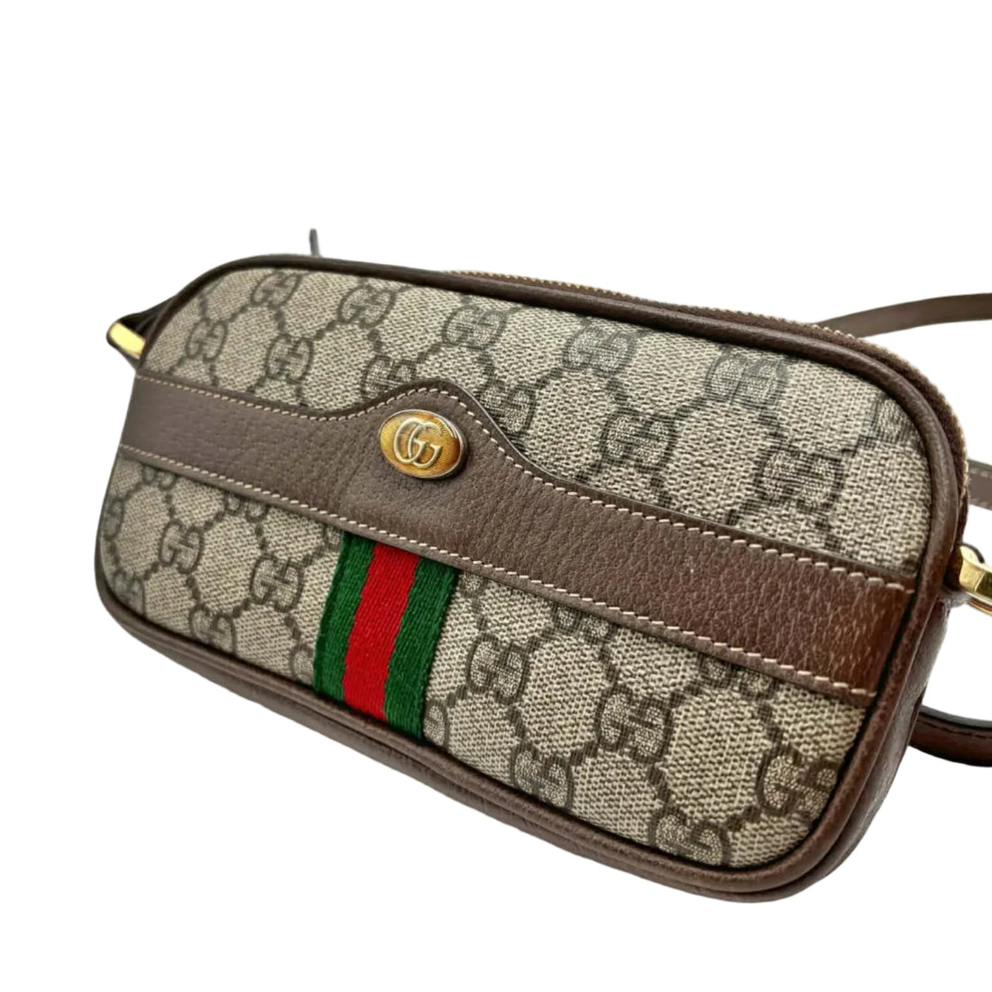 Gucci Beige Supreme GG Coated Canvas Vintage Web Ophidia Mini Crossbody Bag (Like new) HW6YRQ2