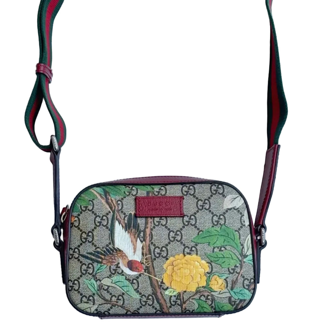 Gucci Beige Multicolore Coated Canvas Tian Crossbody Bag (Pre-owned) DG79H3Y