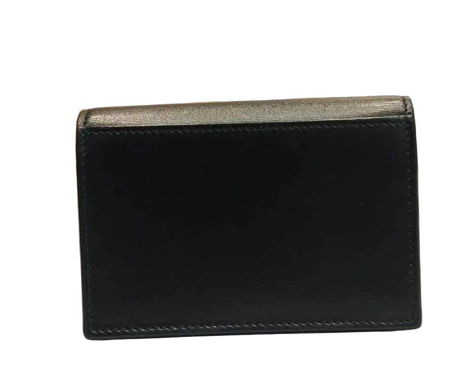 Saint Laurent Tiny Cassandre Card Case Black Leather (Like new)