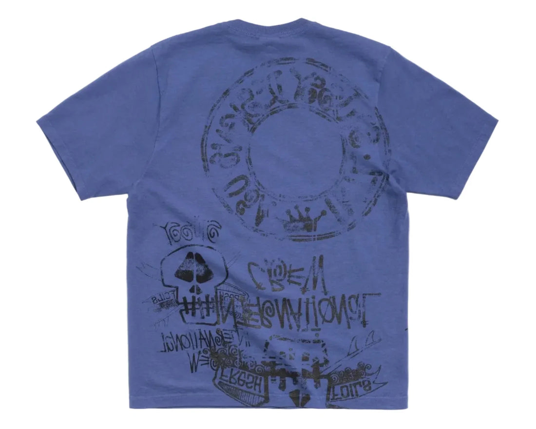 Stussy Skulls Pig. Dyed Tee Indigo