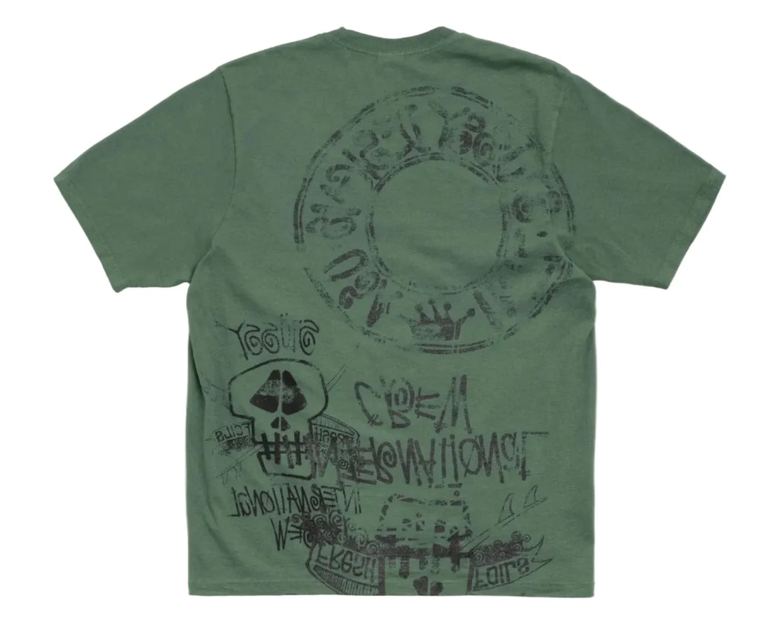 Stussy Skulls Pig. Dyed Tee Pine