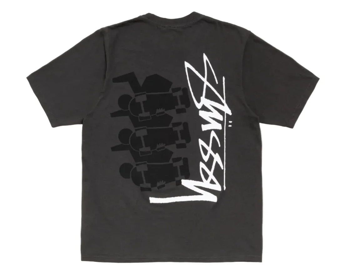 Stussy Skate Stack Pig. Dyed Tee Faded Black