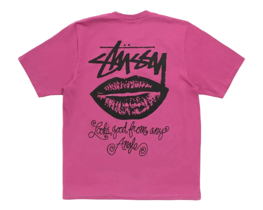Stussy Any Angle Tee Pigment Dyed Berry