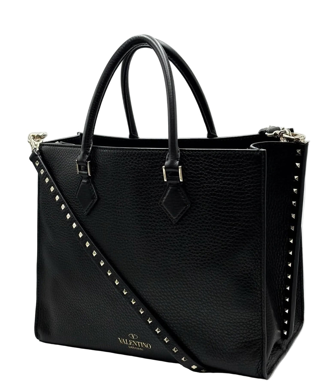 Valentino Garavani Rock Studs Shoulder Tote Bag (Like new) K387J6G