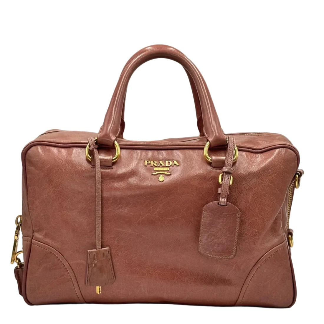 Prada Antico Vitello Shine Leather East/West Satchel Bag (Pre-owned) C8KHRM9