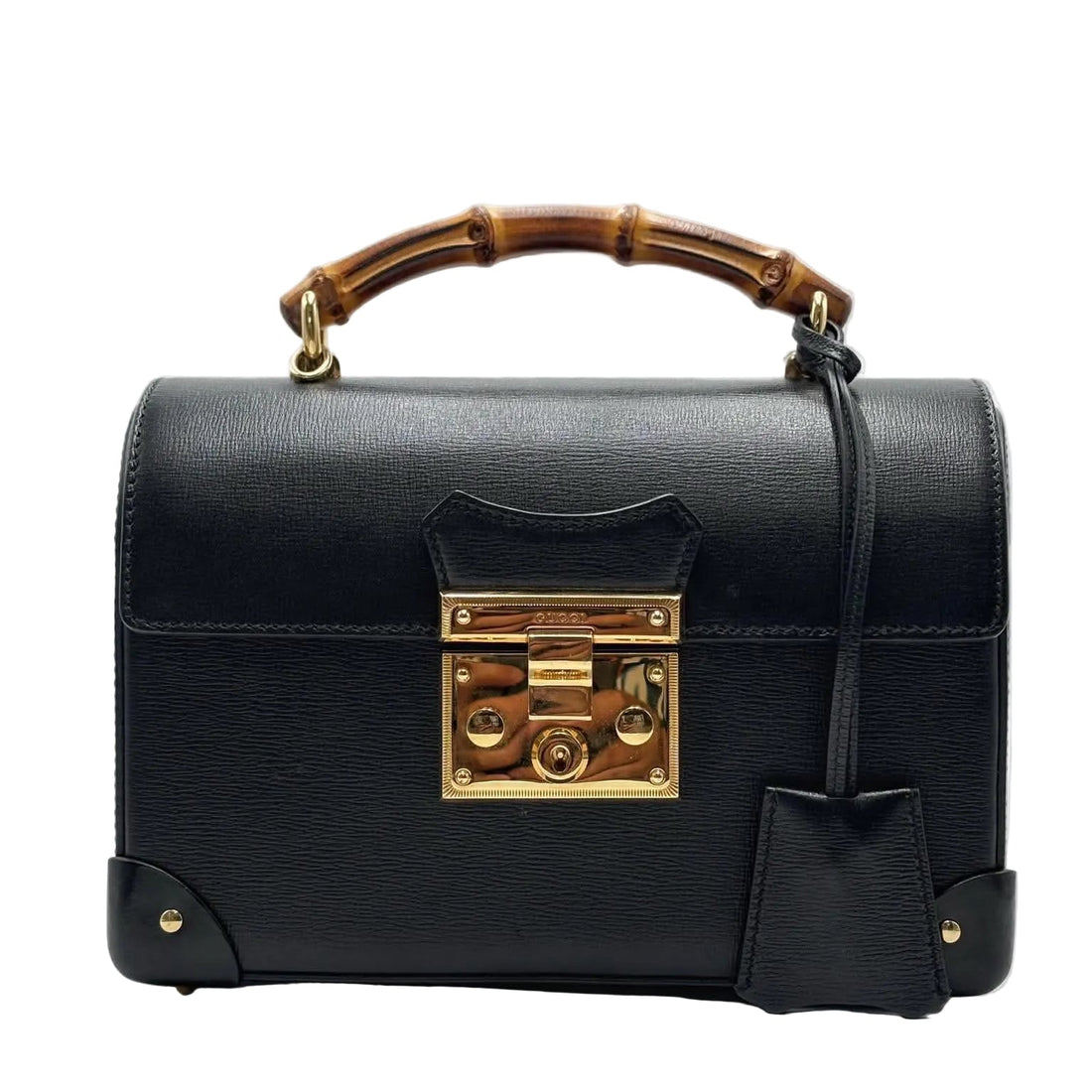 Gucci Black Padlock Small Bamboo Shoulder Bag (Like new) 3W2M6JX