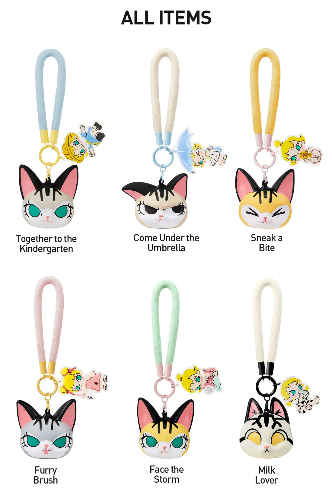 Baby Molly & Baby Tabby Series-Pinch Pendant Blind Box (Sold per piece)