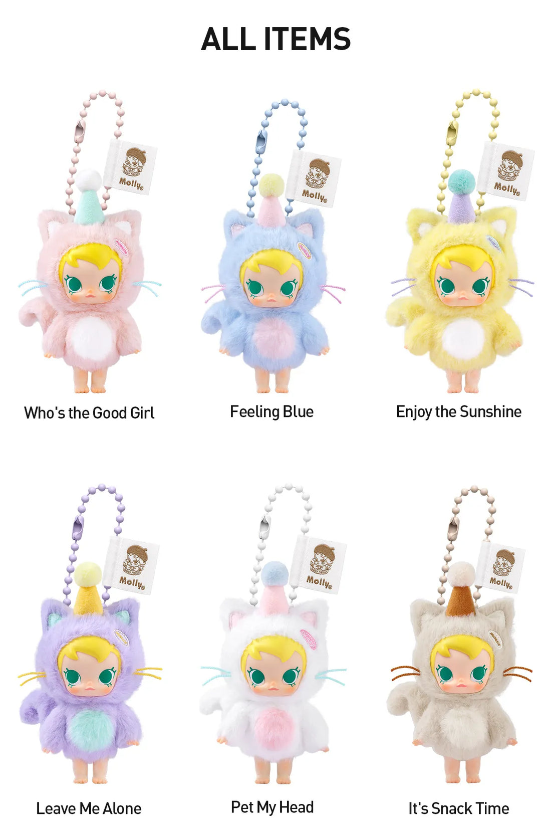 Baby Molly Pocket Friends Series-Vinyl Plush Pendant Blind Box (Sold per piece)