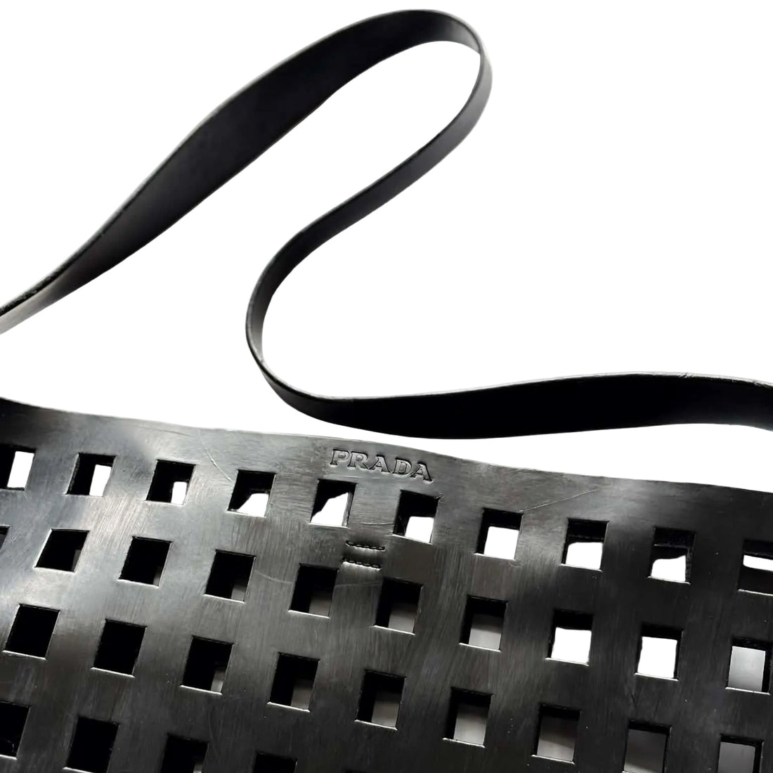 Prada Perforated Leather Shoulder Bag