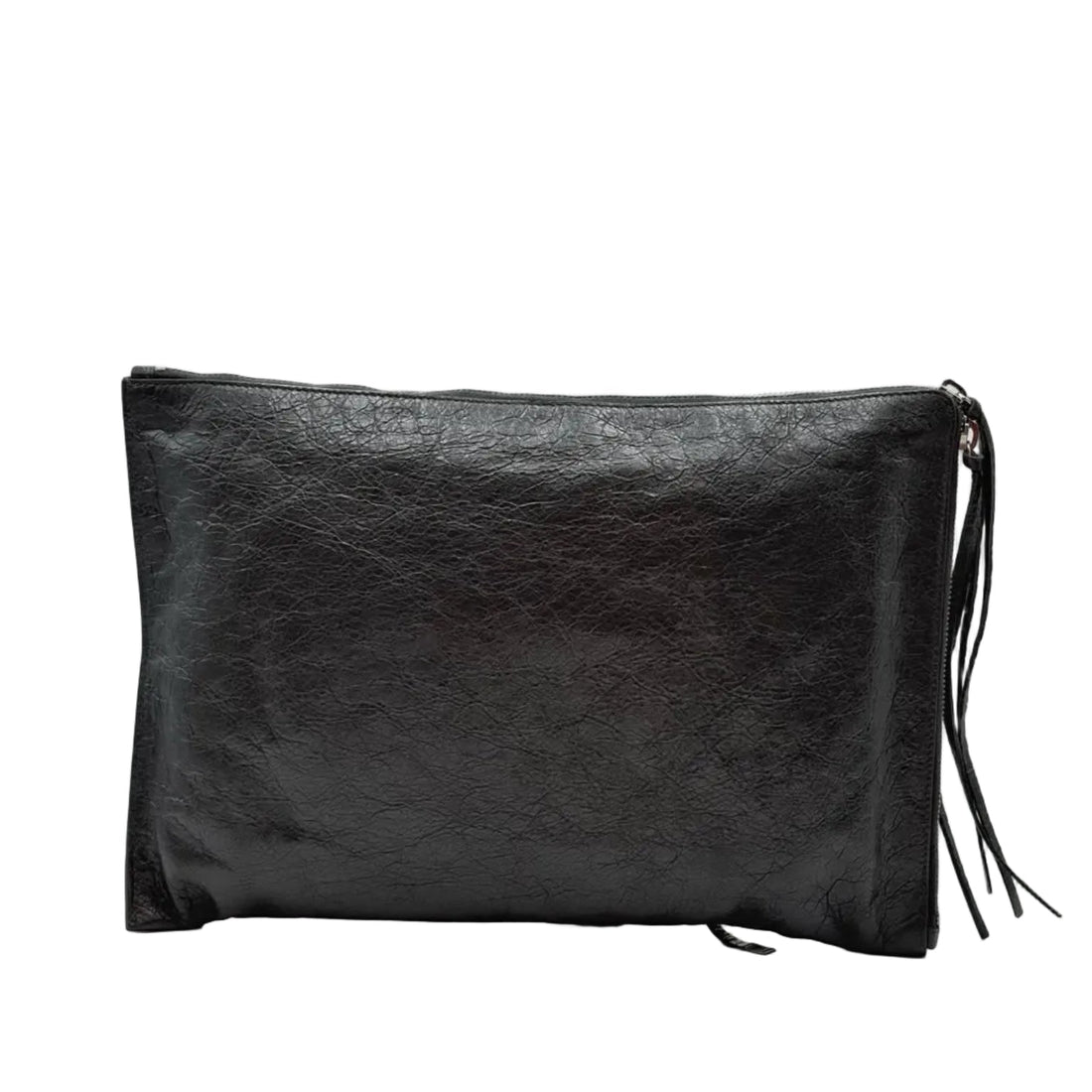 Balenciaga Grained Chevre Leather Metallic Edge Flat Clutch Bag (Like new) KKMJWBR