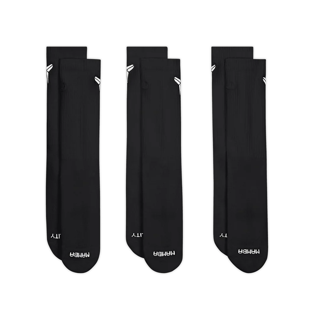 Nike Everyday Elevated Kobe Crew Socks Black (3 Pairs)
