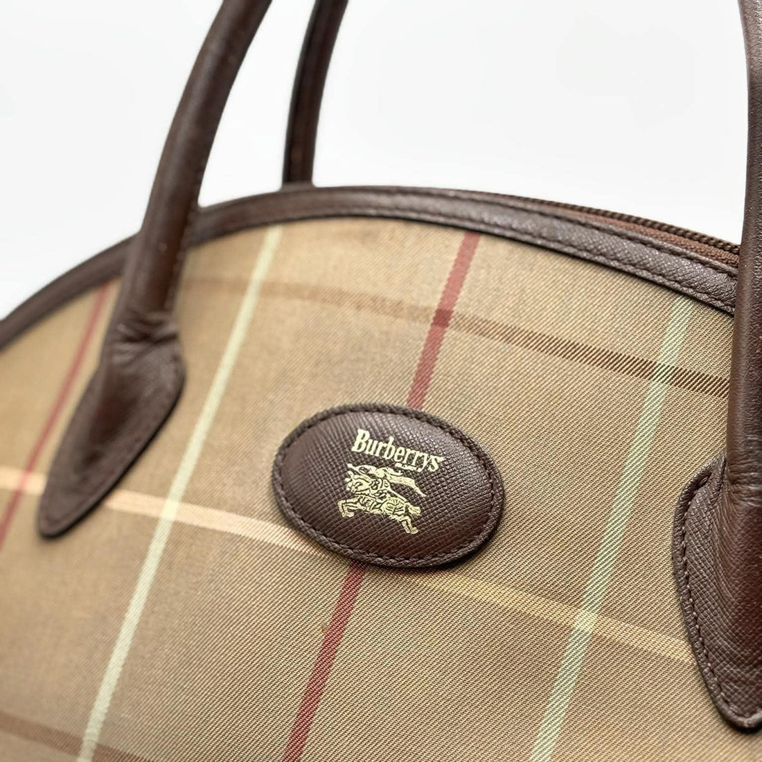 Burberry Vintage Brown Plaid Tote Bag (Pre-owned)