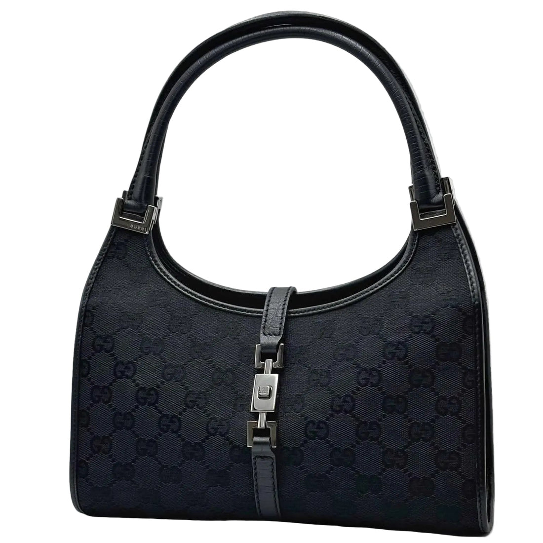 Gucci Monogram Bardot Shoulder Bag Black (Pre-owned) 7WYYM3H