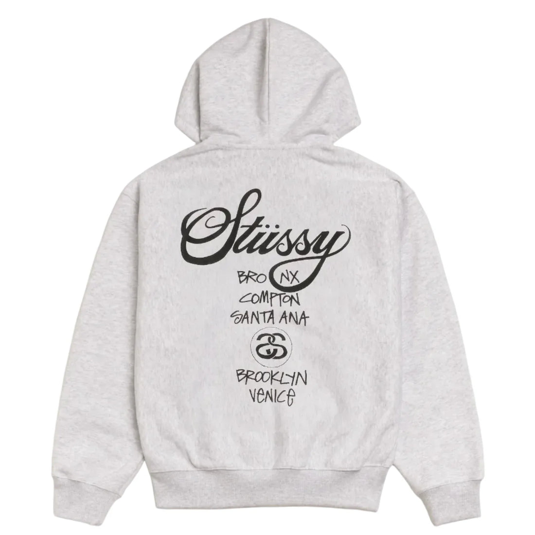 Stussy World Tour Zip Hoodie Ash Heather