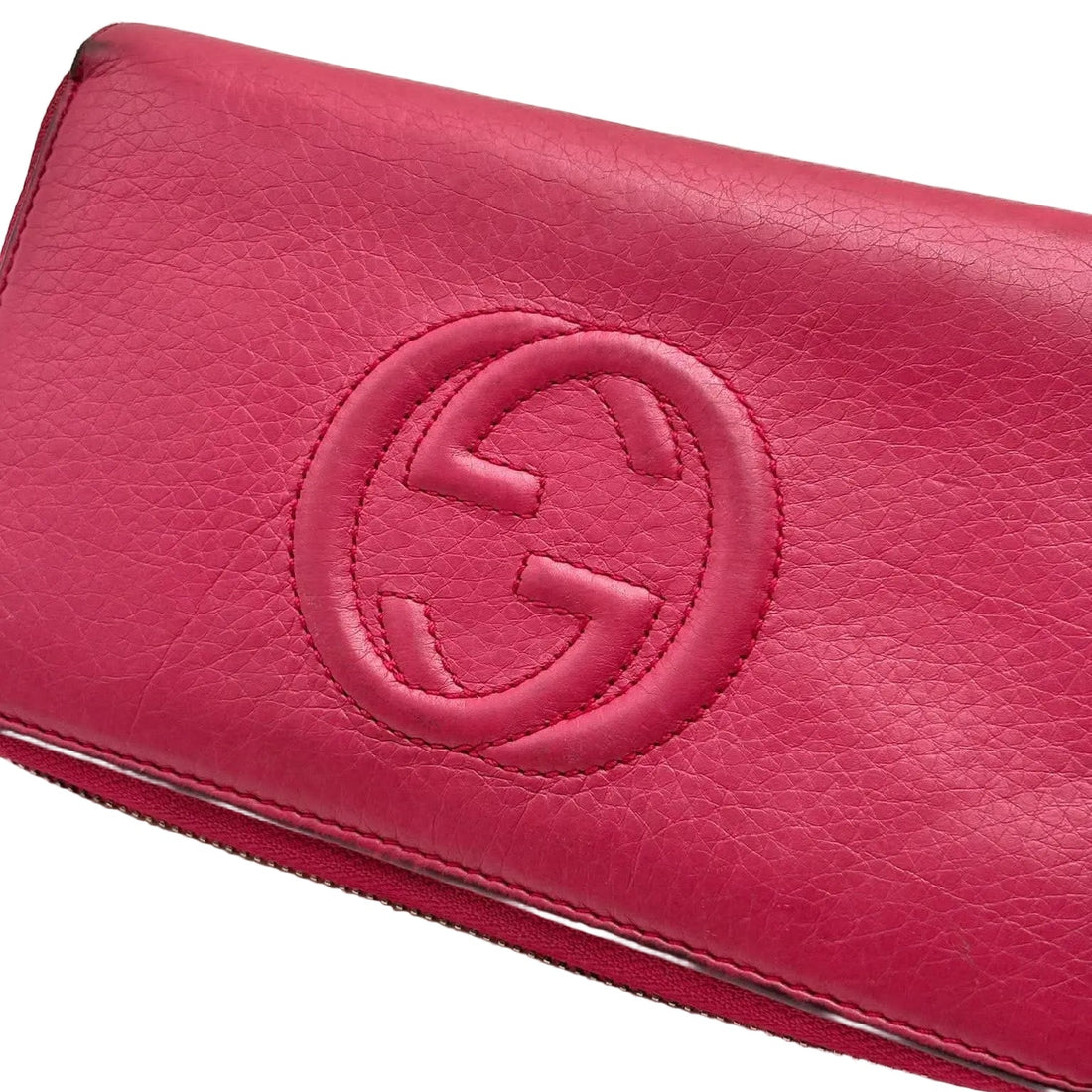 Gucci Pink Leather Soho Clutch (Pre-owned)