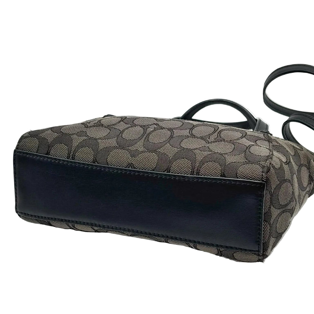 Coach Black And Grey Jacquard Canvas Mini Kelsey Satchel (Pre-owned)