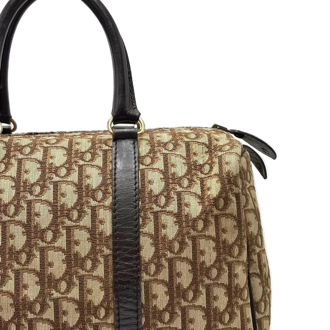 Christian Dior Brown Oblique Canvas Boston Bag (Pre-owned)