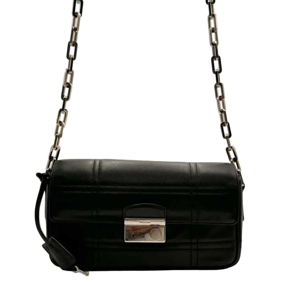 Prada Women’s Black Leather Shoulder Bag (Pre-owned) QBJGWRK