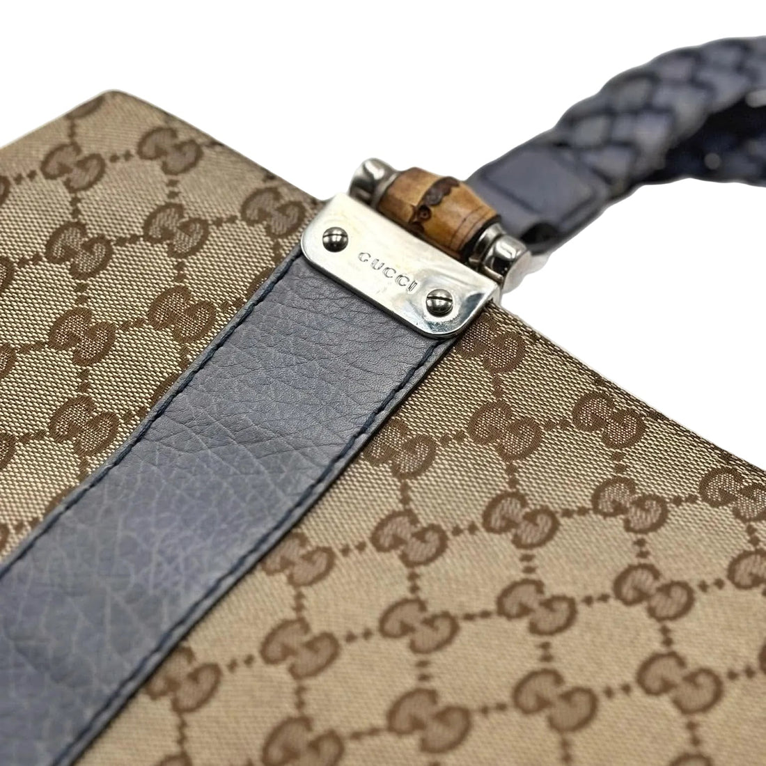 Gucci Medium GG Canvas Bamboo Libeccio Tote Bag (Pre-owned) R6KMQY2