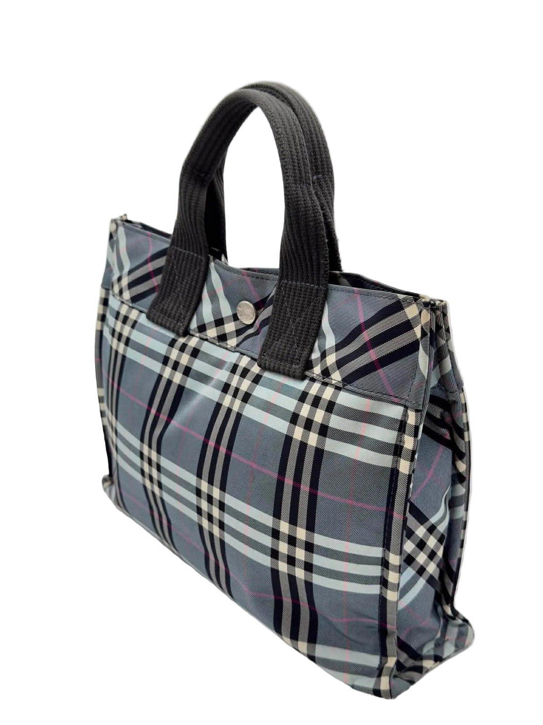 Burberry Blue Label Nova Check Mini Tote Bag in Light Bue Canvas (preowned)